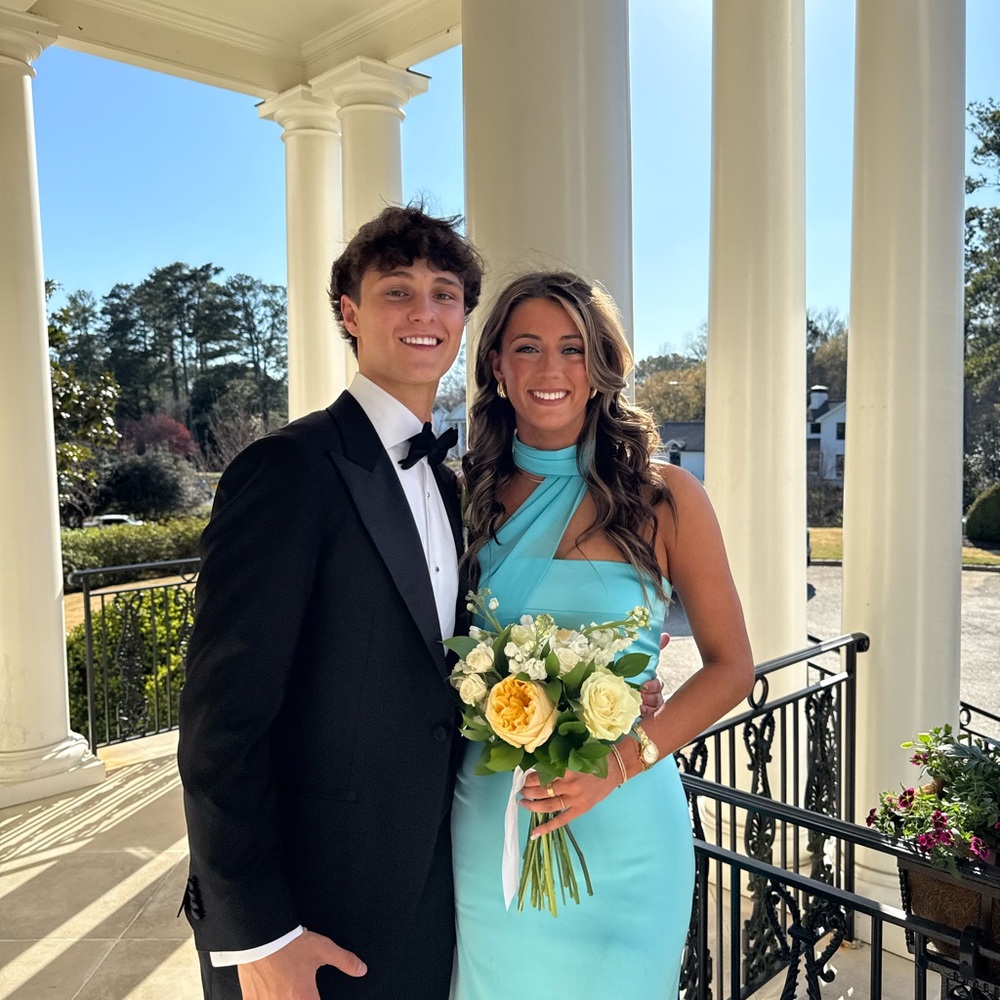 LEXI Elegant Light Blue Halter Gown